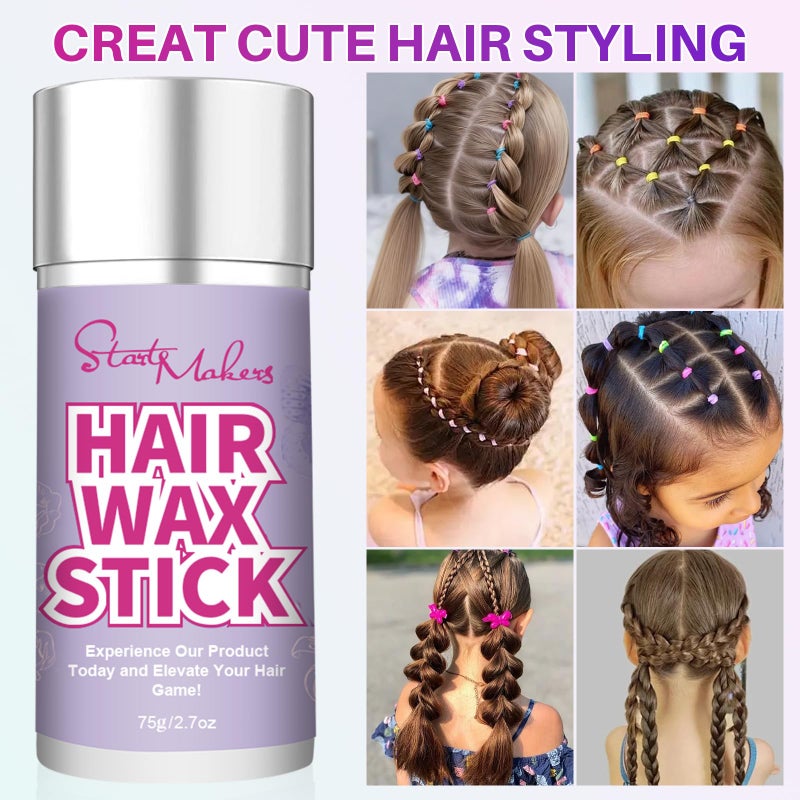 START MAKERS Hair Wax Stick with Slick Back Hair Brush Set, 200Pcs Clear Small Hair Elastics, 2Pcs Hair Tail Loop Styling Tools for Women Teen Girls Kids for Flyaways, Control, Sleek, Ponytail & Buns - Image 3